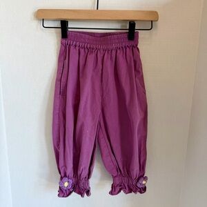 Purple Kids Bottoms with Floral Accents 4T